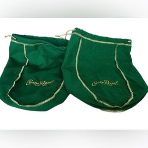 2 Large Green Crown Royal Bags